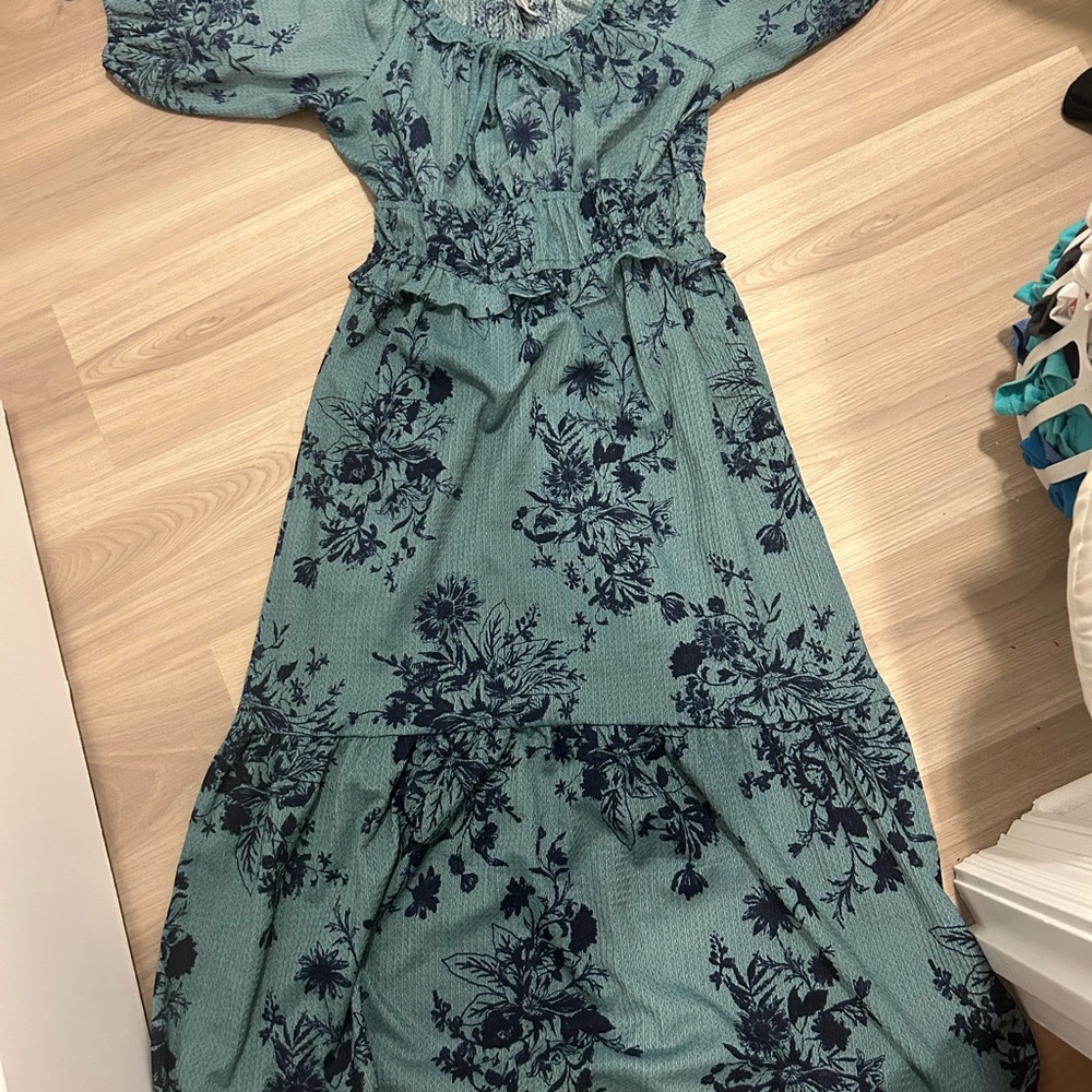Cato Green Ruffled Tiered Maxi Dress for Wedding Guest